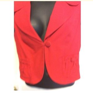 Debbie Shuchat Jackets & Coats - Debbie Shuchat Red cap sleeve cropped jacket Debbie Shuchat Jackets & Coats - Debbie Shuchat Red cap sleeve cropped jacket